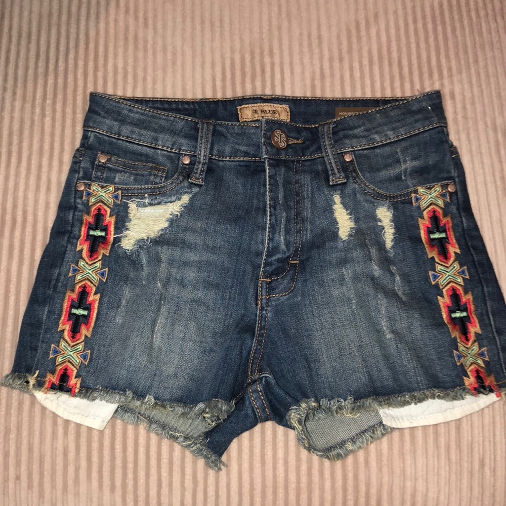 High waisted jean shorts